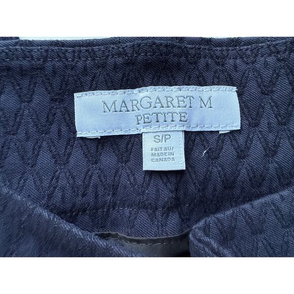 Margaret M Petite Navy Blue Jacquard Pants Size Small - Picture 5 of 6